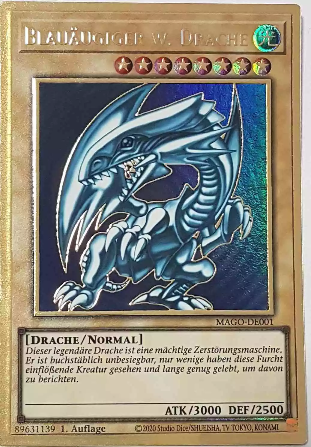 Blauäugiger w. Drache MAGO-DE001 ist in Premium Gold Rare Yu-Gi-Oh Karte aus Maximum Gold 1. Auflage