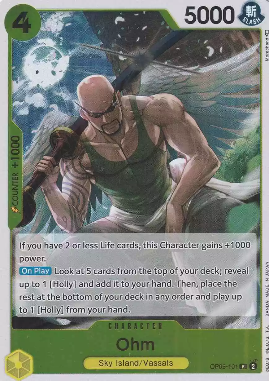 op05-101-ohm-rare-awakening-of-the-new-era Ohm OP05-101 ist in Rare. Die One Piece Karte ist aus Awakening of the New Era in Normal Art.