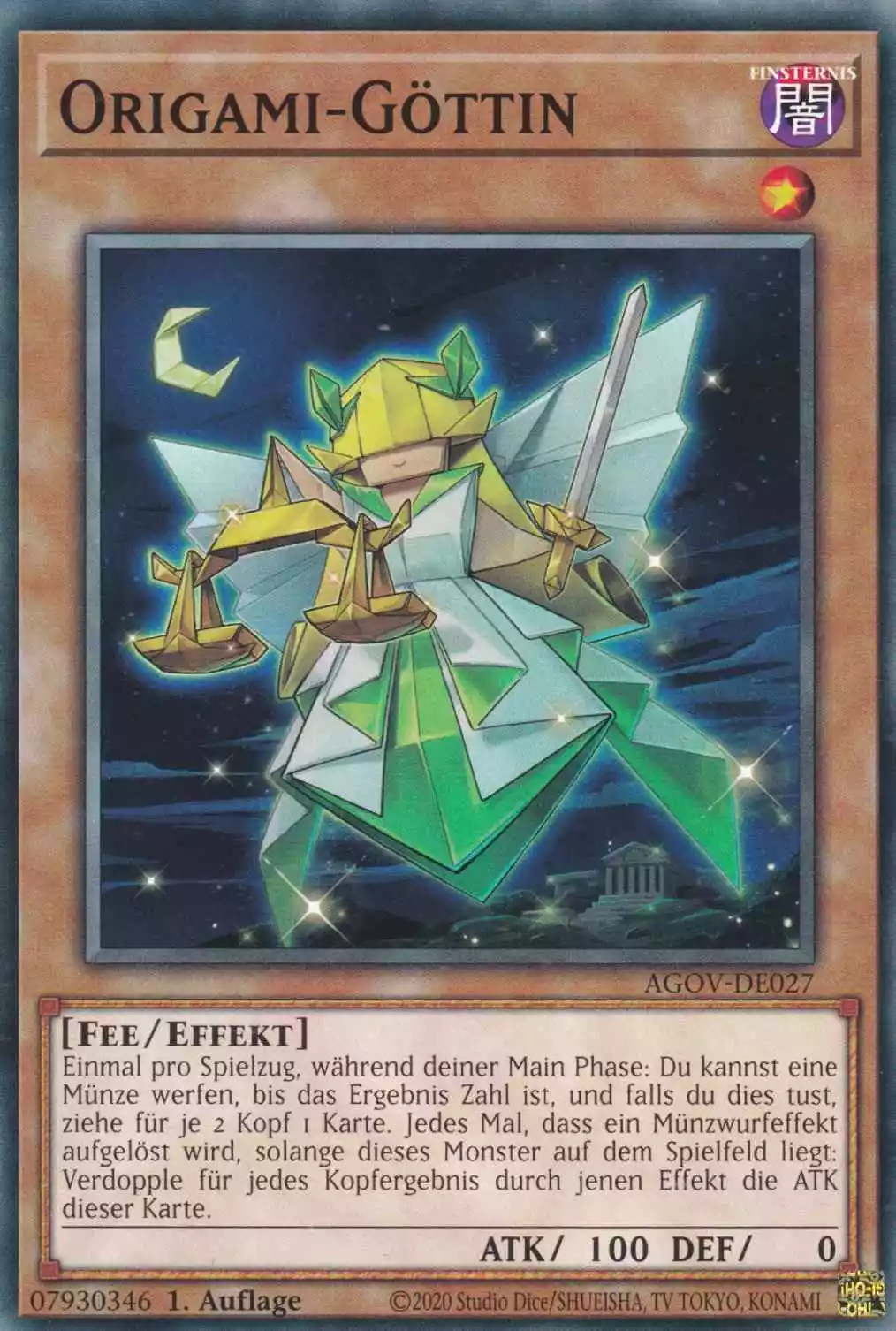 Origami-Göttin AGOV-DE027 ist in Common Yu-Gi-Oh Karte aus Age of Overlord 1.Auflage