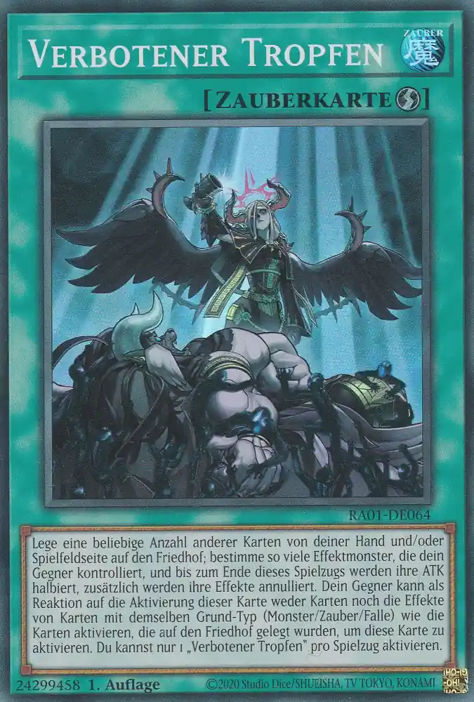 Verbotener Tropfen RA01-DE064 ist in Super Rare Yu-Gi-Oh Karte aus 25th Anniversary Rarity Collection 1.Auflage