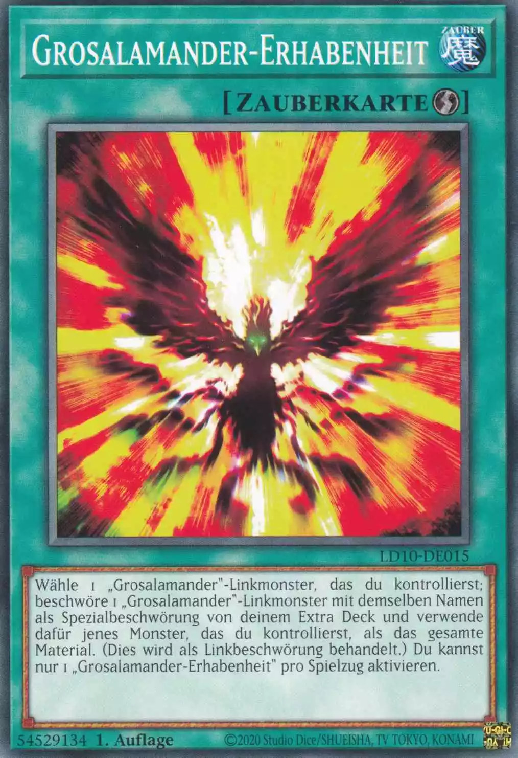 Grosalamander-Erhabenheit LD10-DE015 ist in Common Yu-Gi-Oh Karte aus Legendary Duelists Soulburning Volcano 1.Auflage