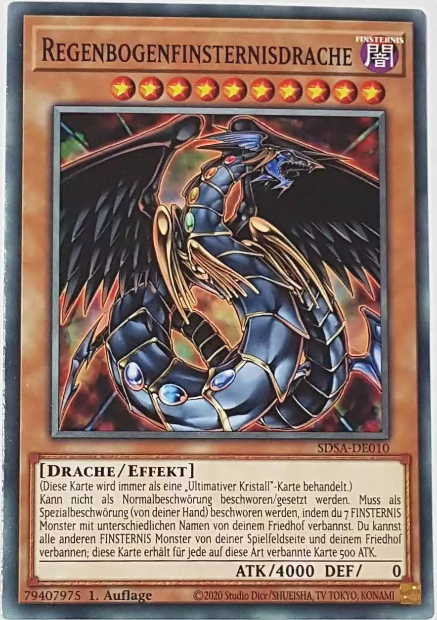 Regenbogenfinsternisdrache SDSA-DE010 ist in Common Yu-Gi-Oh Karte aus Sacred Beasts 1.Auflage