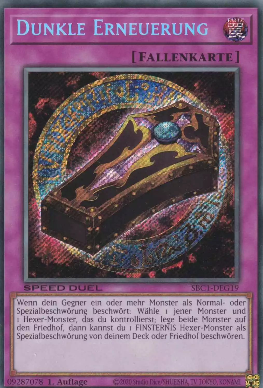 sbc1-deg19-scr-dunkle-erneuerung-secret-rare-streets-of-battle-city Dunkle Erneuerung SBC1-DEG19 ist in Secret Rare Yu-Gi-Oh Karte aus Streets of Battle City 1.Auflage