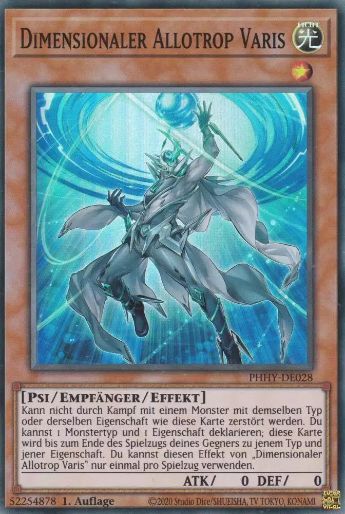 Dimensionaler Allotrop Varis PHHY-DE028 ist in Super Rare Yu-Gi-Oh Karte aus Photon Hypernova 1.Auflage