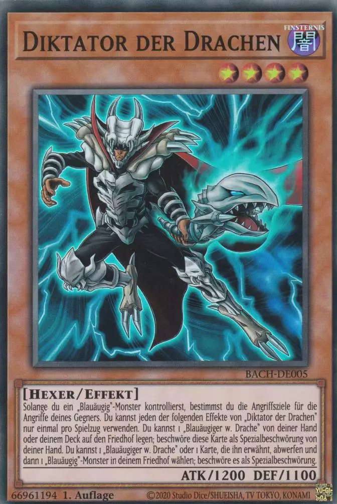 Diktator der Drachen BACH-DE005 ist in Super Rare Yu-Gi-Oh Karte aus Battle of Chaos 1.Auflage