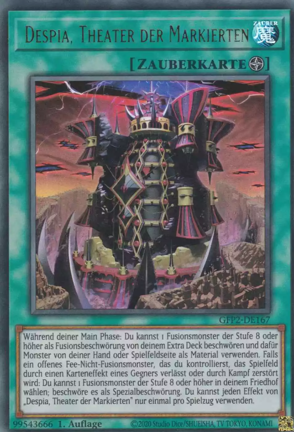 Despia, Theater der Markierten GFP2-DE167 ist in Ultra Rare Yu-Gi-Oh Karte aus Ghosts from the Past The 2nd Haunting 1.Auflage