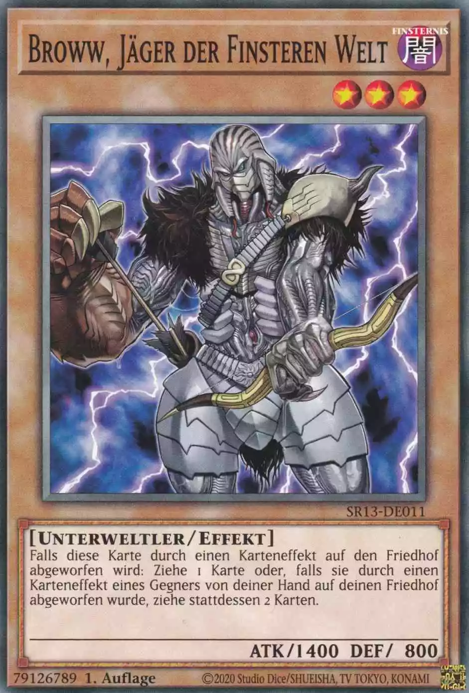 Broww, Jäger der Finsteren Welt SR13-DE011 ist in Common Yu-Gi-Oh Karte aus Dark World 1.Auflage