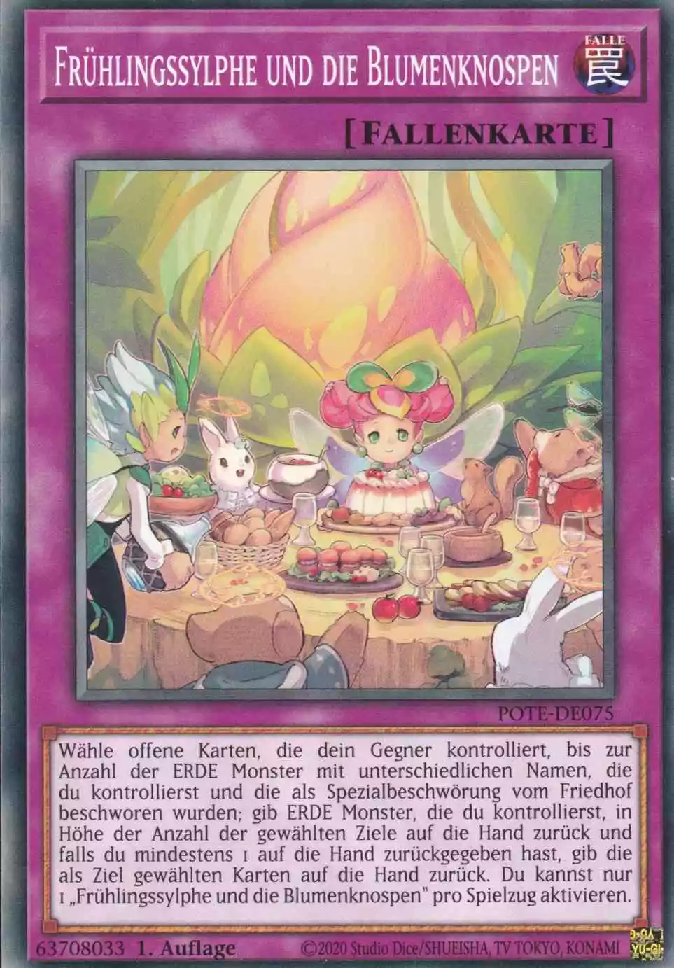 Frühlingssylphe und die Blumenknospen POTE-DE075 ist in Common Yu-Gi-Oh Karte aus Power of the Elements 1.Auflage