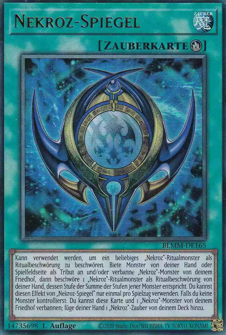 Nekroz-Spiegel Ultra Rare BLMM-DE165 Yugioh Karte Nekroz-Spiegel BLMM-DE165 ist in Ultra Rare Yu-Gi-Oh Karte aus Battles of Legend Monster Mayhem 1.Auflage