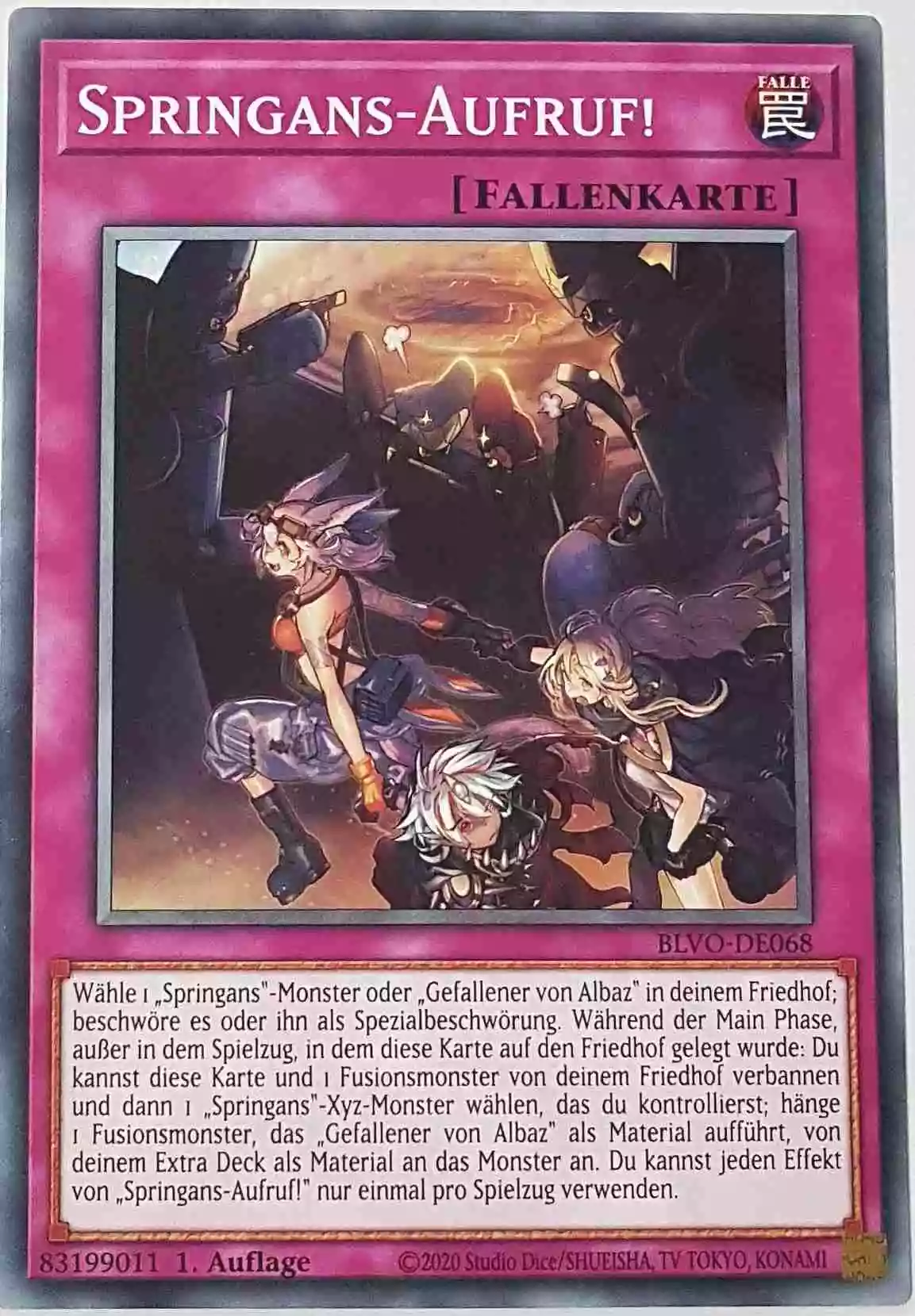 Springans-Aufruf! BLVO-DE068 ist in Common Yu-Gi-Oh Karte aus Blazing Vortex 1.Auflage