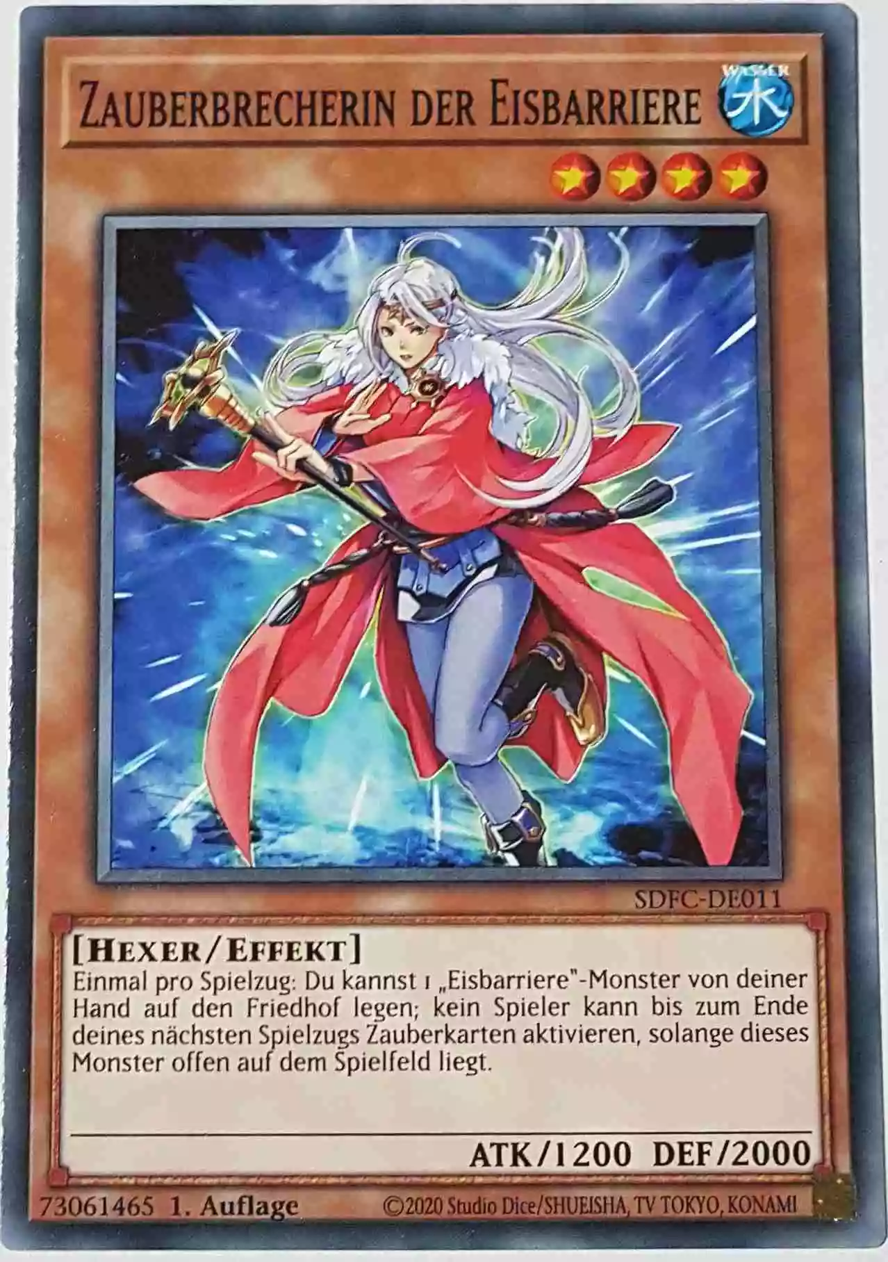Zauberbrecherin der Eisbarriere SDFC-DE011 ist in Common Yu-Gi-Oh Karte aus Freezing Chains 1.Auflage