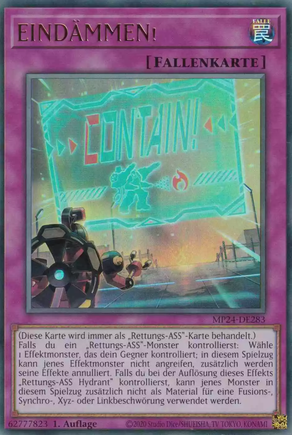 EINDÄMMEN! Ultra Rare MP24-DE283 Yugioh Karte EINDÄMMEN! MP24-DE283 ist in Ultra Rare Yu-Gi-Oh Karte aus 25th Anniversary Tin Dueling Mirrors 1.Auflage