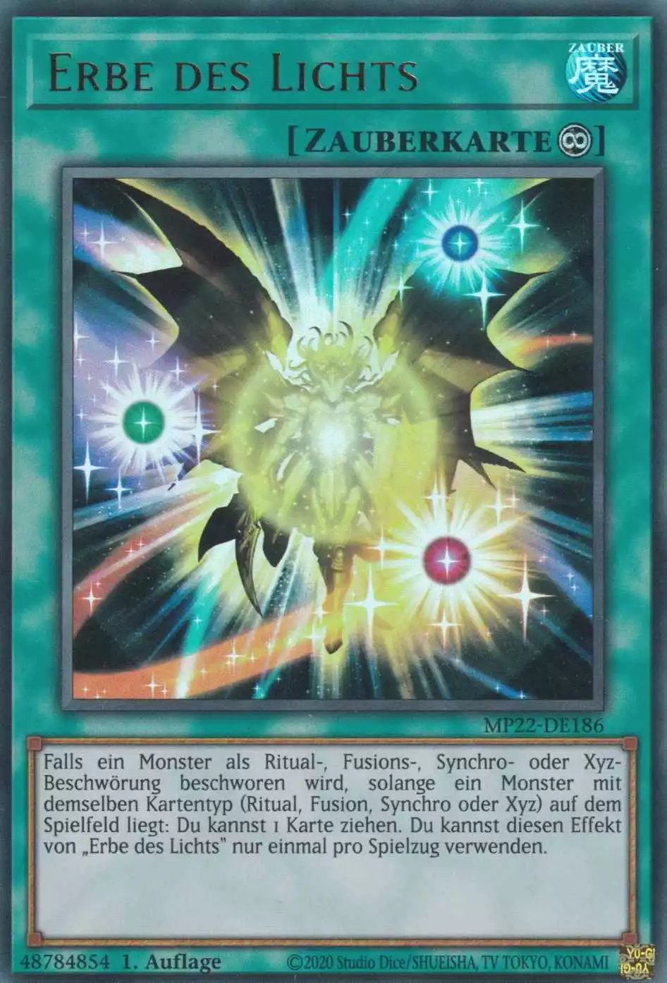 Erbe des Lichts MP22-DE186 ist in Ultra Rare Yu-Gi-Oh Karte aus Tin of the Pharaoh’s Gods 1.Auflage