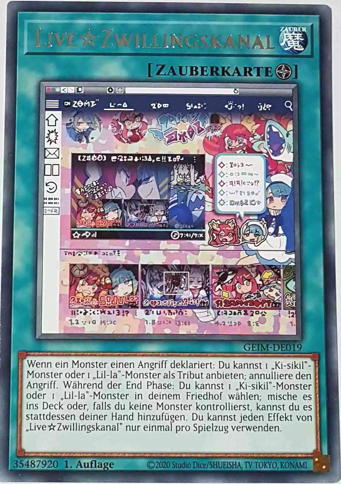 Live☆Zwillingskanal GEIM-DE019 ist in Rare Yu-Gi-Oh Karte aus Genesis Impact 1. Auflage