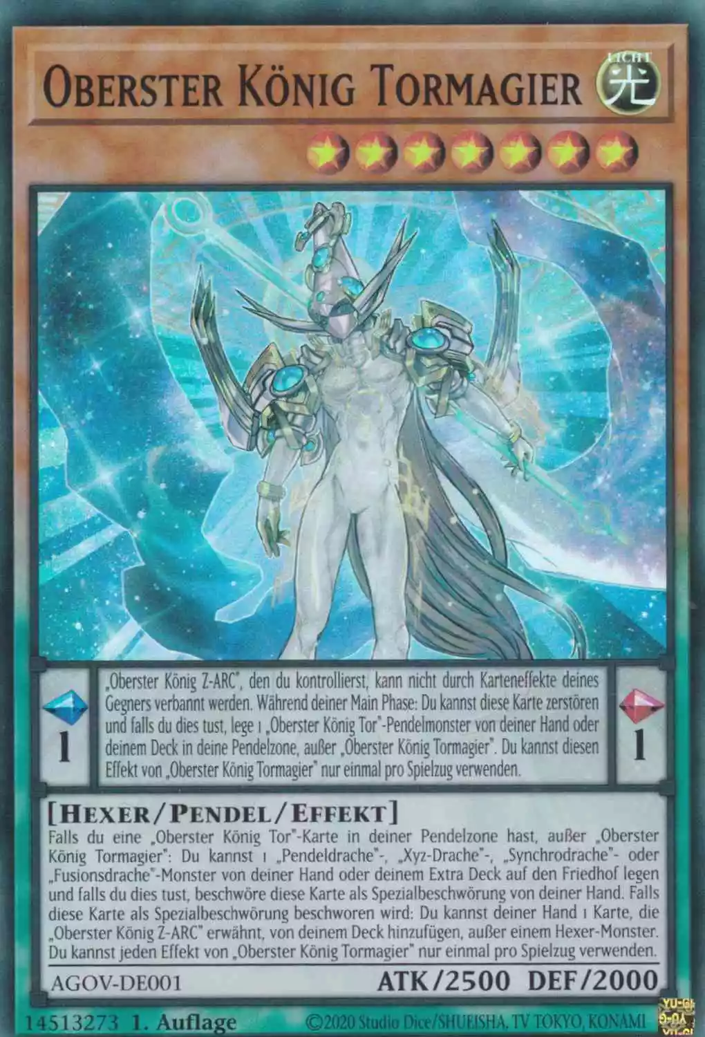 Oberster König Tormagier AGOV-DE001 ist in Super Rare Yu-Gi-Oh Karte aus Age of Overlord 1.Auflage