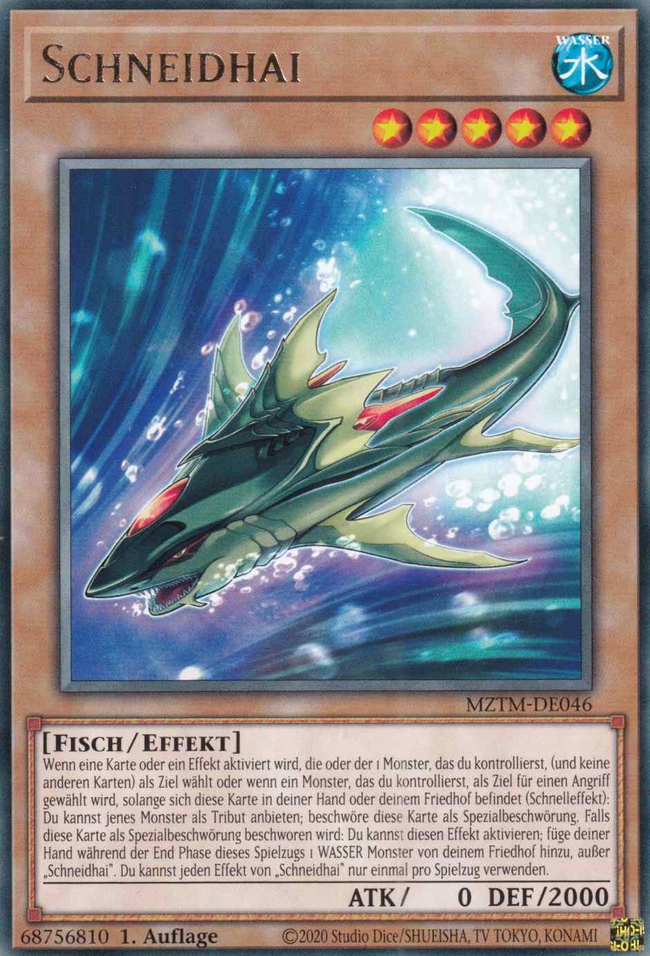 Schneidhai MZTM-DE046 ist in Rare Yu-Gi-Oh Karte aus Maze of the Master 1.Auflage