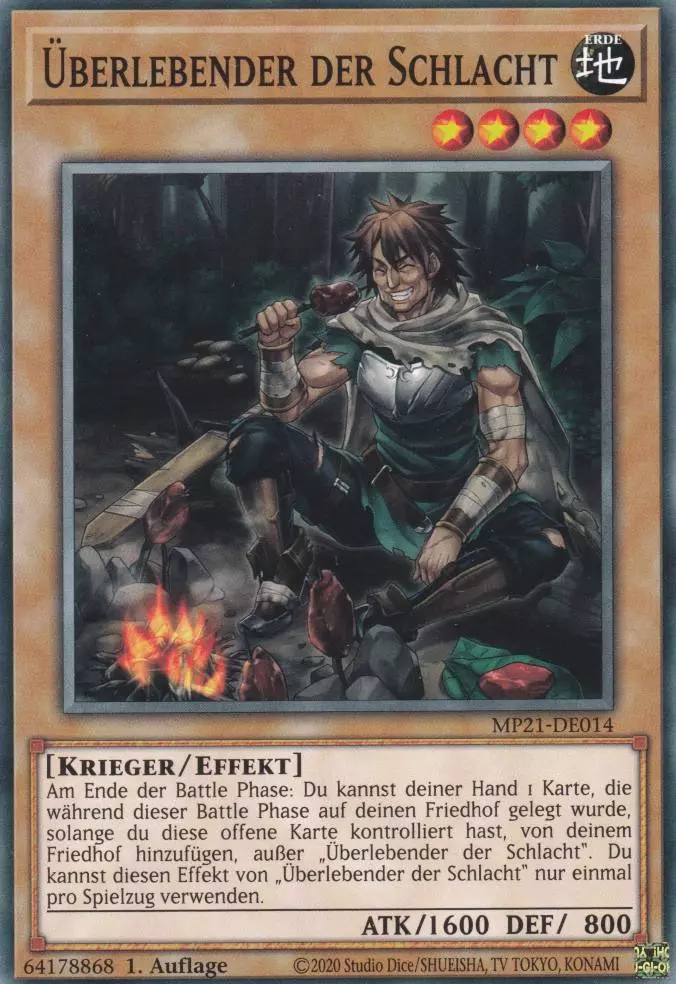 Überlebender der Schlacht MP21-DE014 ist in Common Yu-Gi-Oh Karte aus Tin of Ancient Battles 1.Auflage