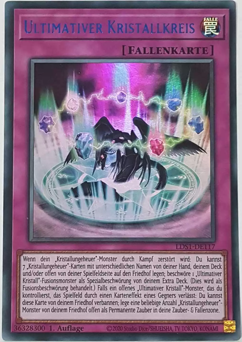 Ultimativer Kristallkreis (blau) LDS1-DE117 ist in Colorful Ultra Rare Yu-Gi-Oh Karte aus Legendary Duelists: Season 1 1.Auflage