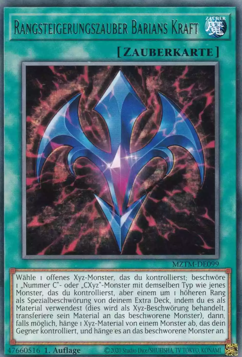 Rangsteigerungszauber Barians Kraft MZTM-DE099 ist in Rare Yu-Gi-Oh Karte aus Maze of the Master 1.Auflage