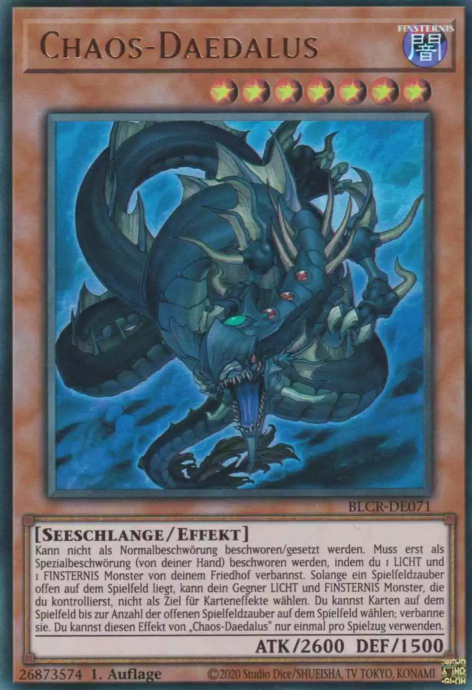 Chaos-Daedalus BLCR-DE071 ist in Ultra Rare Yu-Gi-Oh Karte aus Battles of Legend Crystal Revenge 1.Auflage