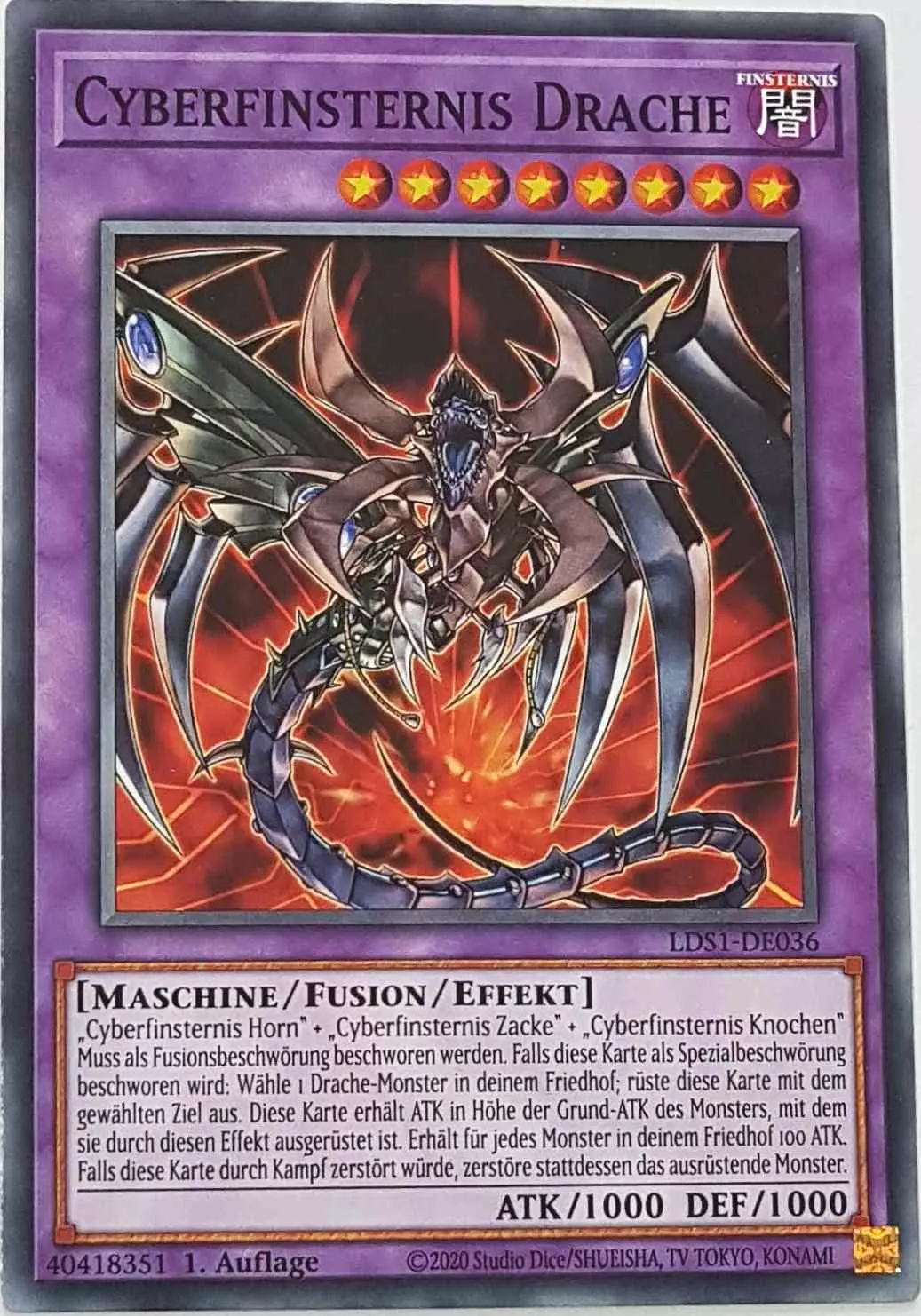 Cyberfinsternis Drache LDS1-DE036 ist in Common Yu-Gi-Oh Karte aus Legendary Duelists: Season 1 1.Auflage