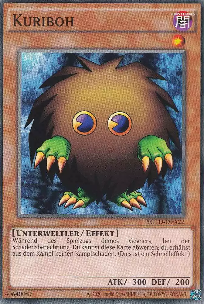 Kuriboh YGLD-DEA22 ist in Common Yu-Gi-Oh Karte aus Yugis Legendary Decks - King of Games unlimitiert