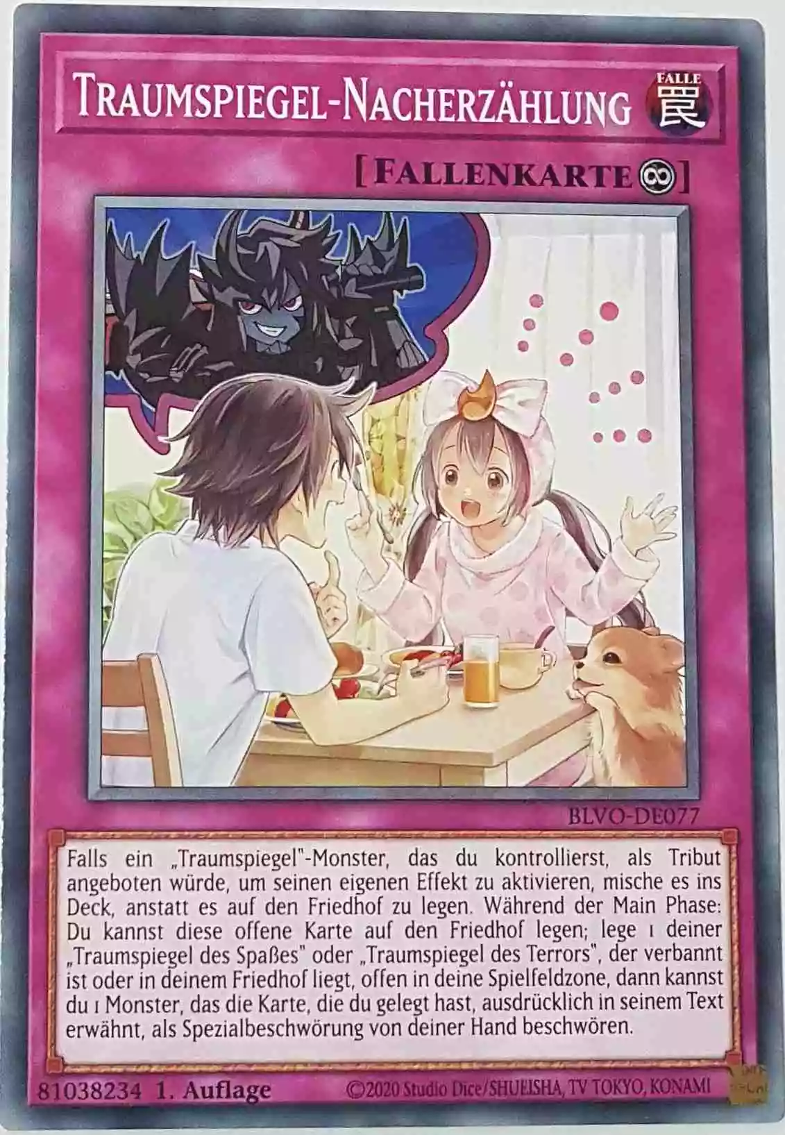 Traumspiegel-Nacherzählung BLVO-DE077 ist in Common Yu-Gi-Oh Karte aus Blazing Vortex 1.Auflage