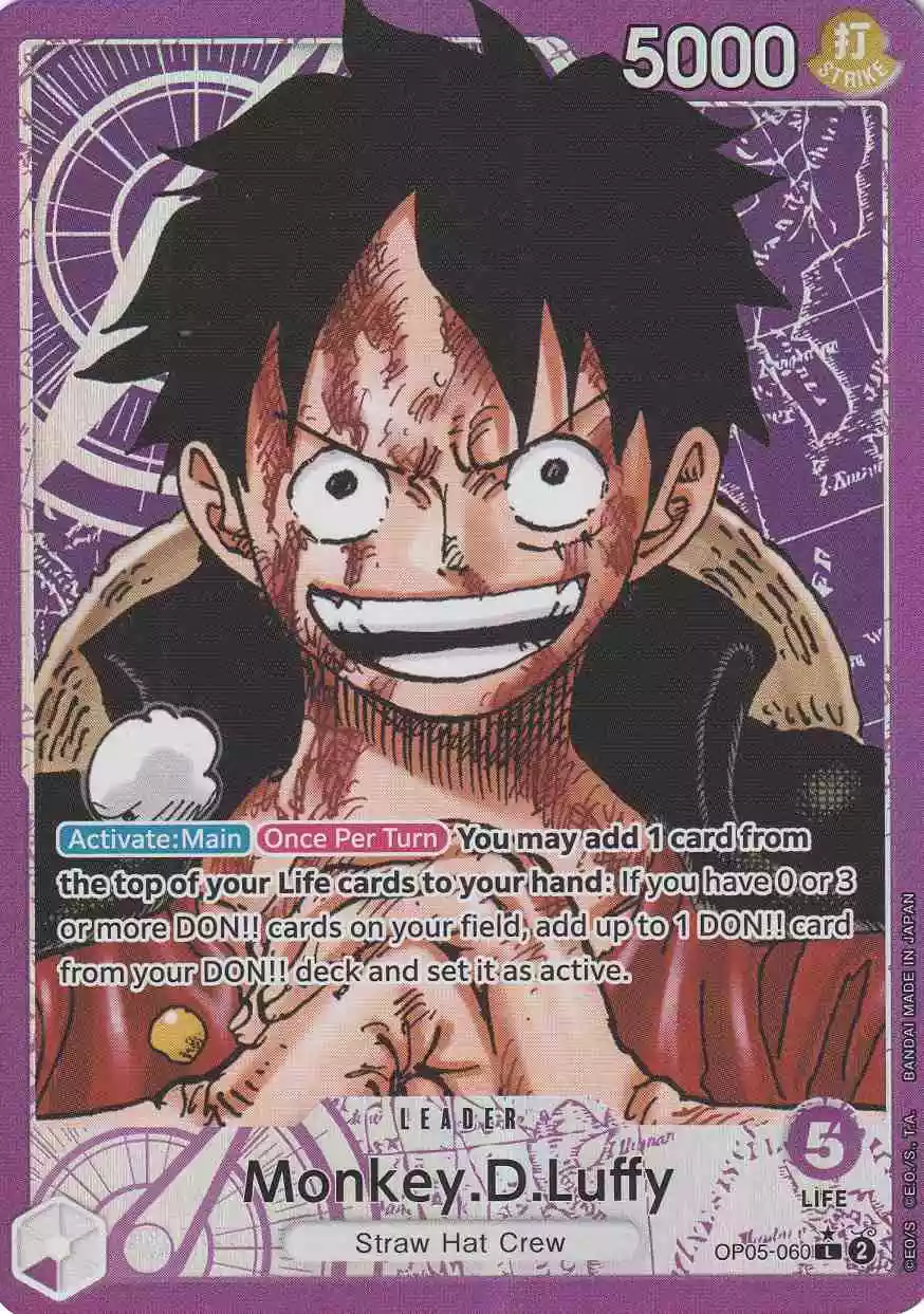 Monkey.D.Luffy OP05-060 ist in Leader. Die One Piece Karte ist aus Awakening of the New Era in Parallel Alternative Art.