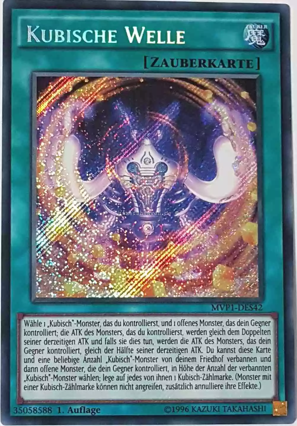 Kubische Welle MVP1-DES42 ist in Secret Rare aus The Dark Side of Dimensions Movie Pack Secret Edition 1.Auflage