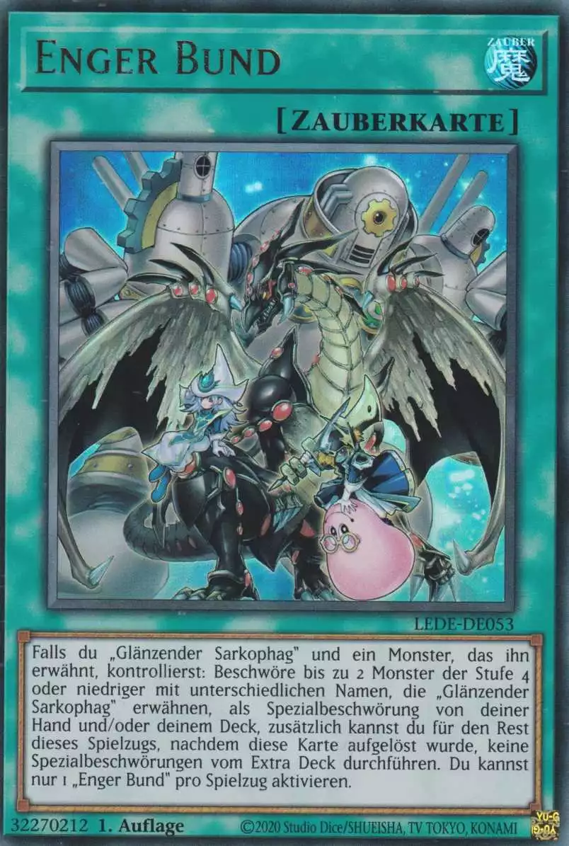 Enger Bund LEDE-DE053 ist in Ultra Rare Yu-Gi-Oh Karte aus Legacy Of Destruction 1.Auflage