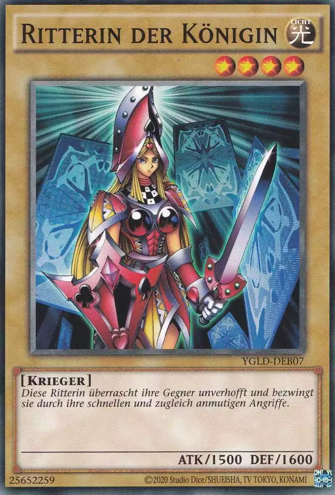 Ritterin der Königin YGLD-DEB07 ist in Common Yu-Gi-Oh Karte aus Yugis Legendary Decks - King of Games unlimitiert