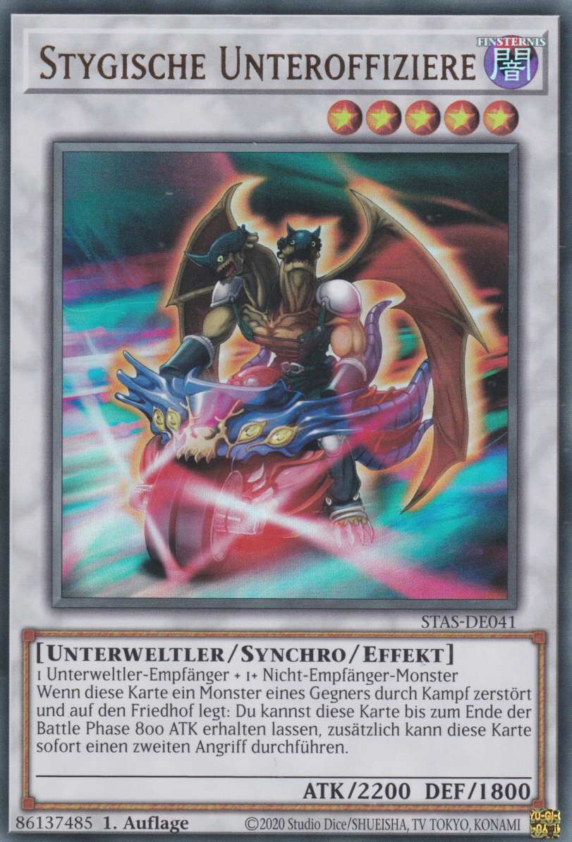 Stygische Unteroffiziere STAS-DE041 ist in Ultra Rare Yu-Gi-Oh Karte aus 2-Player Starter Set 1.Auflage