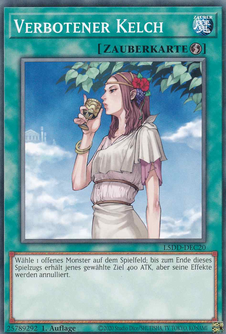 Verbotener Kelch Common L5DD-DEC20 Yugioh Karte Verbotener Kelch L5DD-DEC20 ist in Common Yu-Gi-Oh Karte aus Legendary 5D’s Decks 1.Auflage