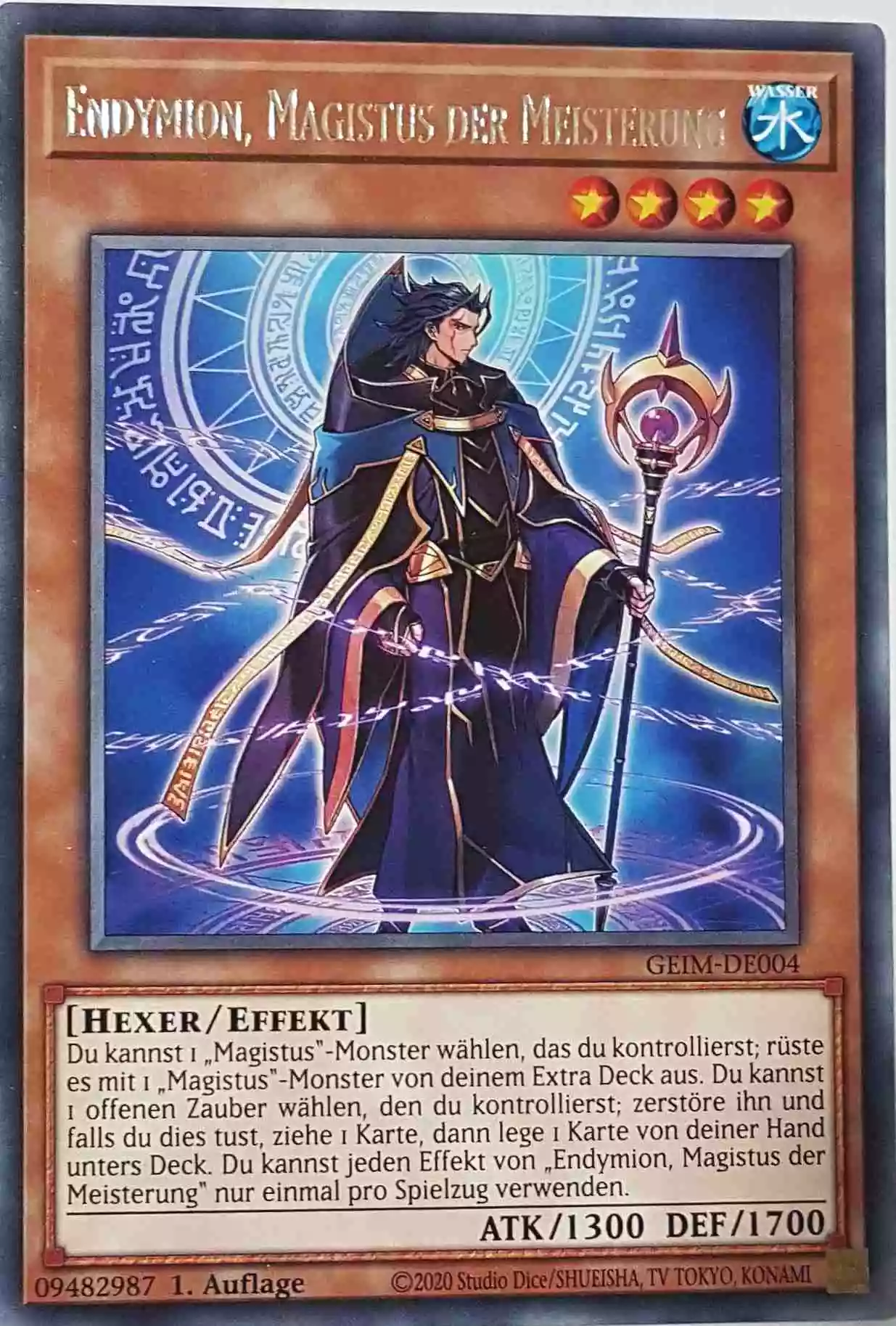 Endymion, Magistus der Meisterung GEIM-DE004 ist in Rare Yu-Gi-Oh Karte aus Genesis Impact 1. Auflage