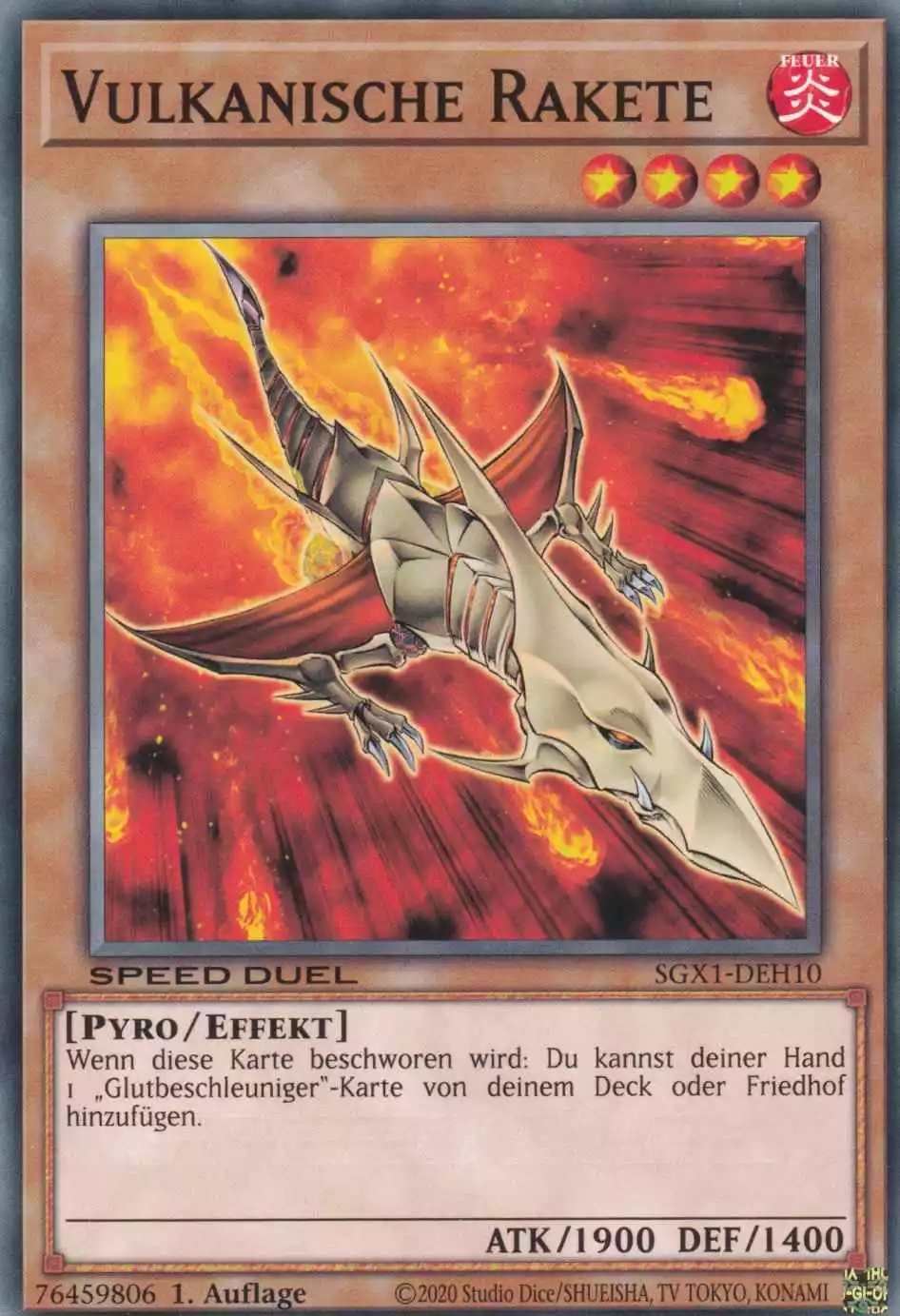 Vulkanische Rakete SGX1-DEH10 ist in Common Yu-Gi-Oh Karte aus Speed Duel GX Duel Academy Box 1.Auflage