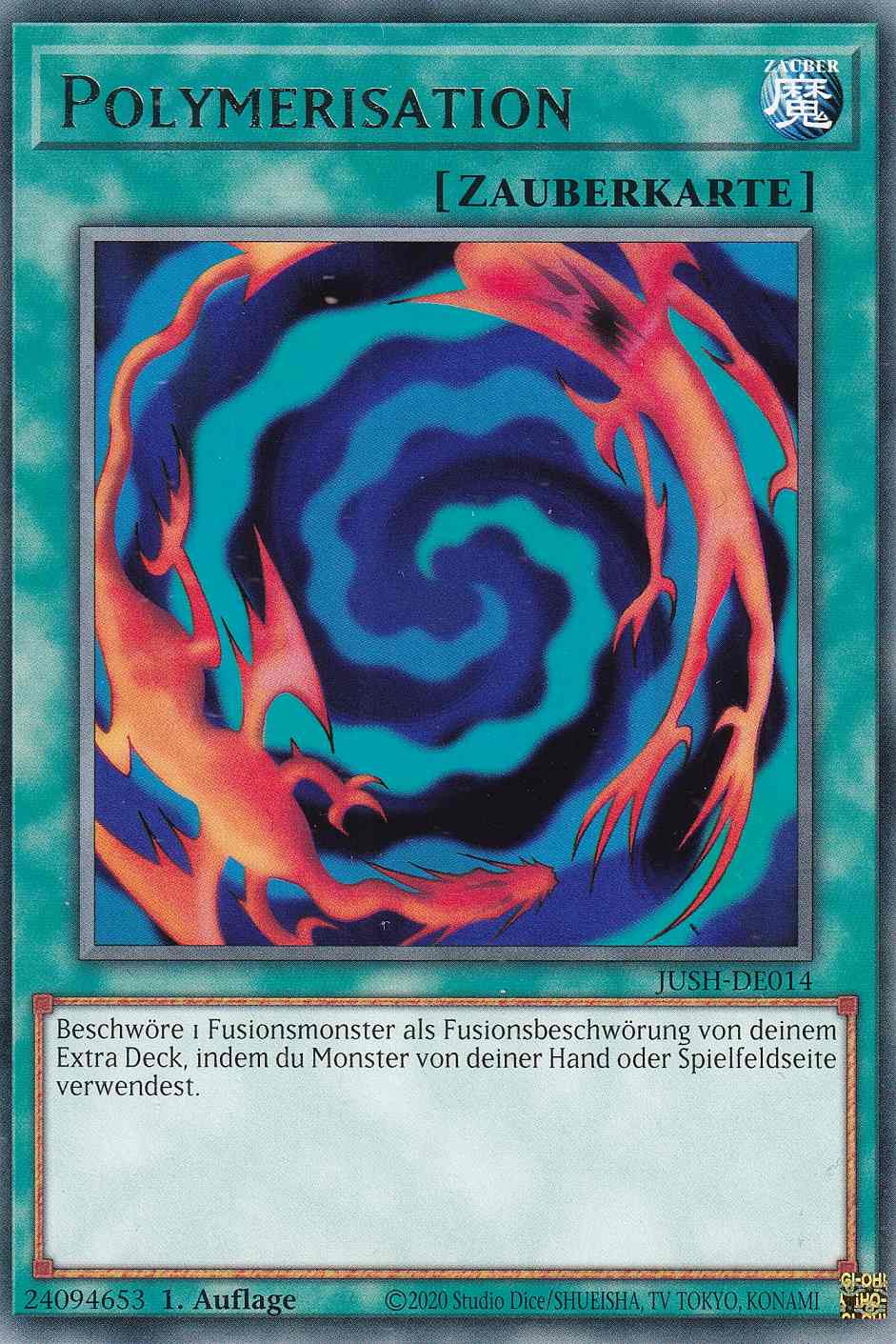 Polymerisation JUSH-DE014 ist in Rare Yu-Gi-Oh Karte aus Justice Hunters 1.Auflage