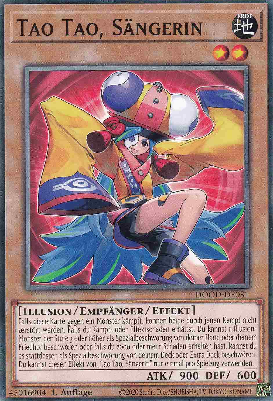 Tao Tao, Sängerin DOOD-DE031 ist in Common Yu-Gi-Oh Karte aus Doom of Dimensions 1.Auflage