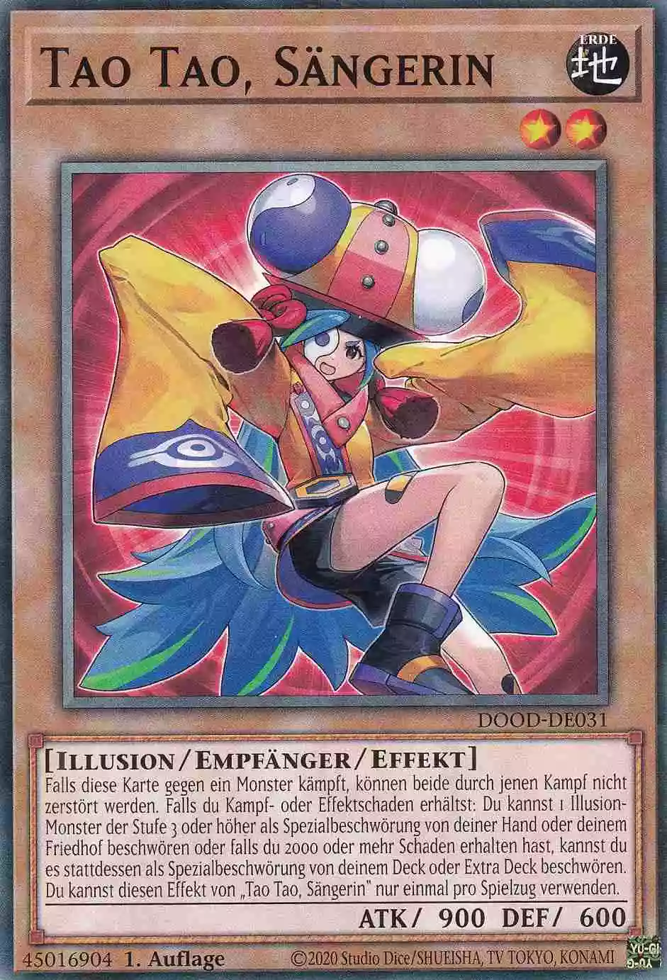 Tao Tao, Sängerin DOOD-DE031 ist in Common Yu-Gi-Oh Karte aus Doom of Dimensions 1.Auflage