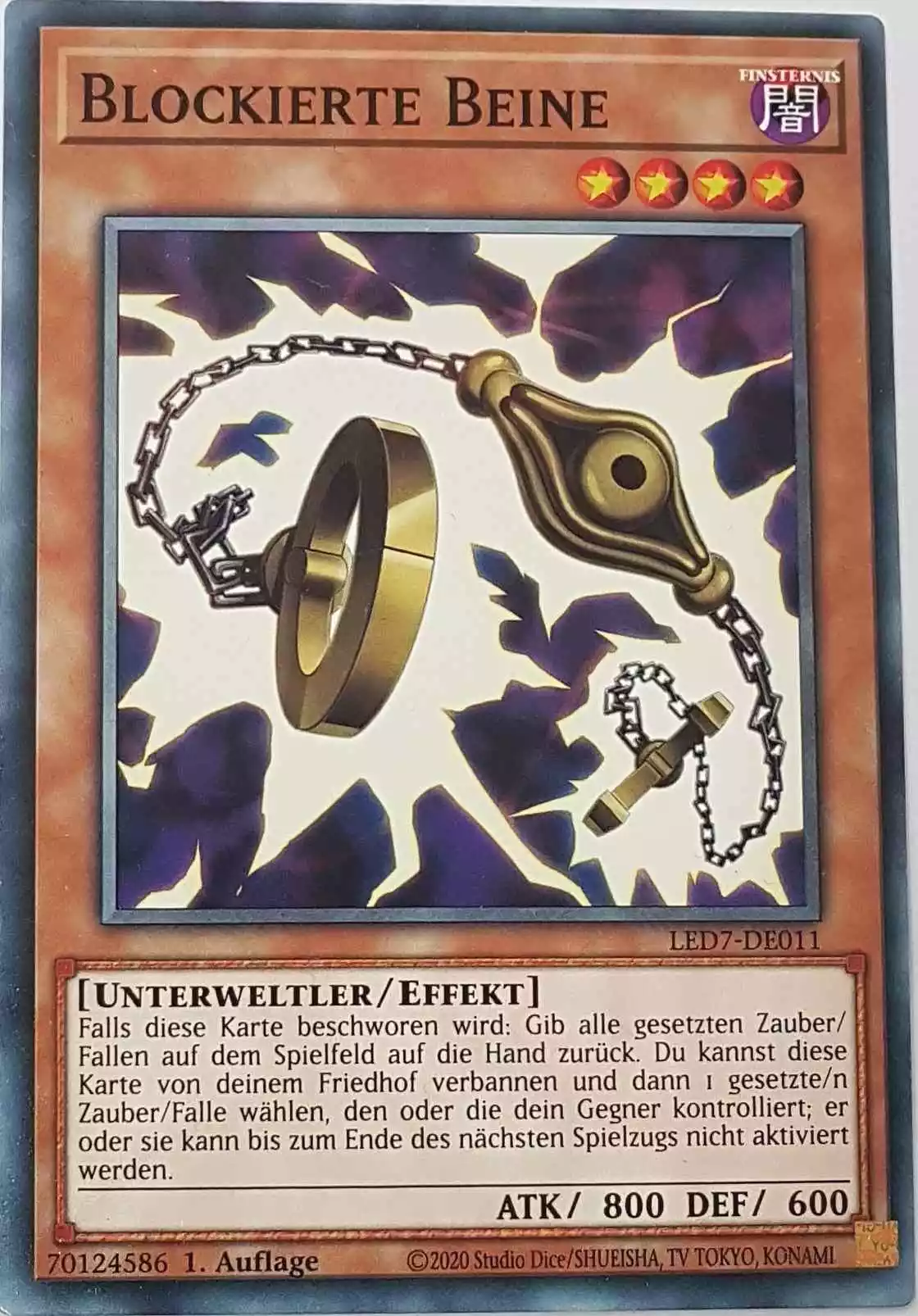 Blockierte Beine LED7-DE011 ist in Common Yu-Gi-Oh Karte aus Legendary Duelists Rage of Ra 1.Auflage