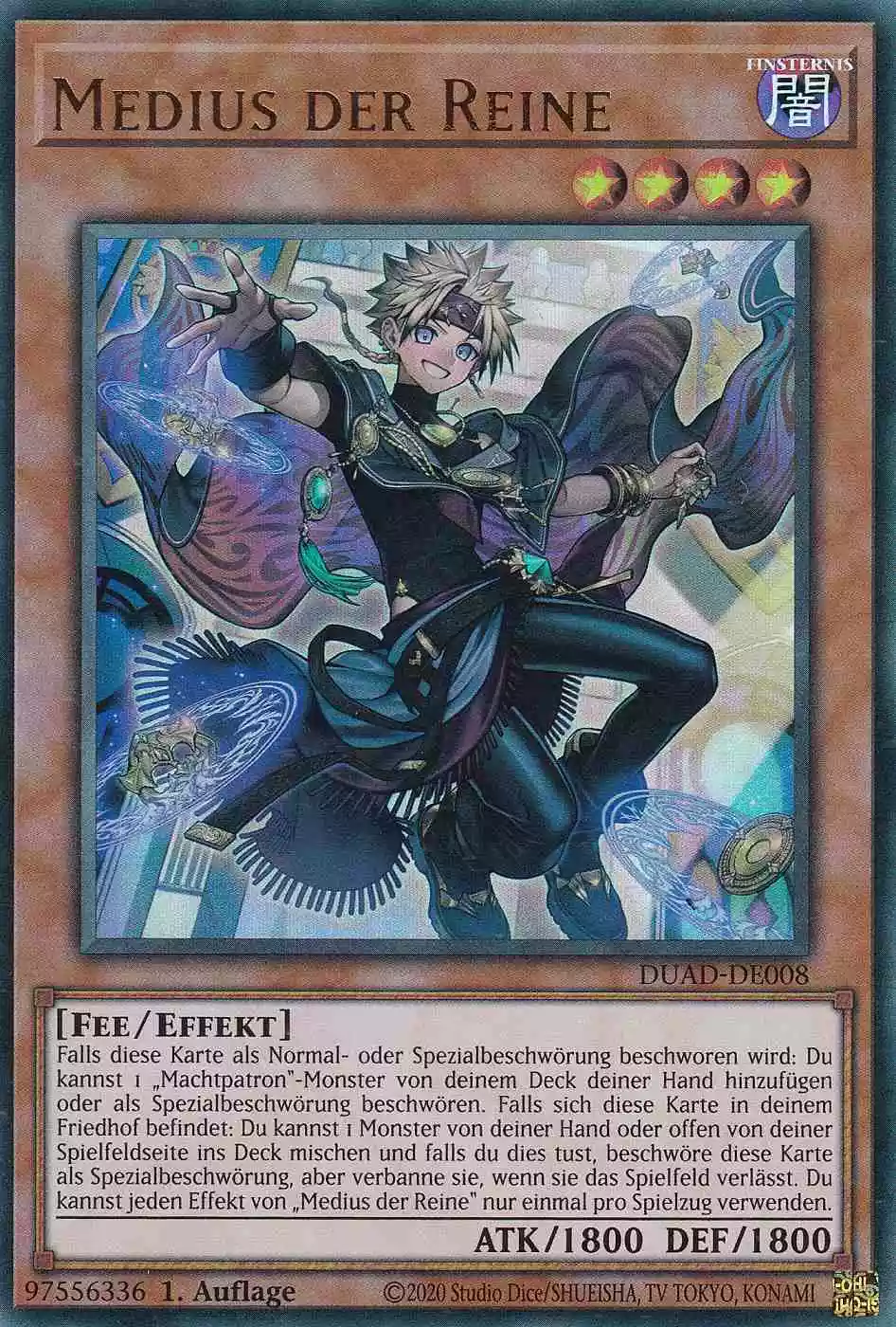 Medius der Reine DUAD-DE008 ist in Ultra Rare Yu-Gi-Oh Karte aus Duelist’s Advance 1.Auflage