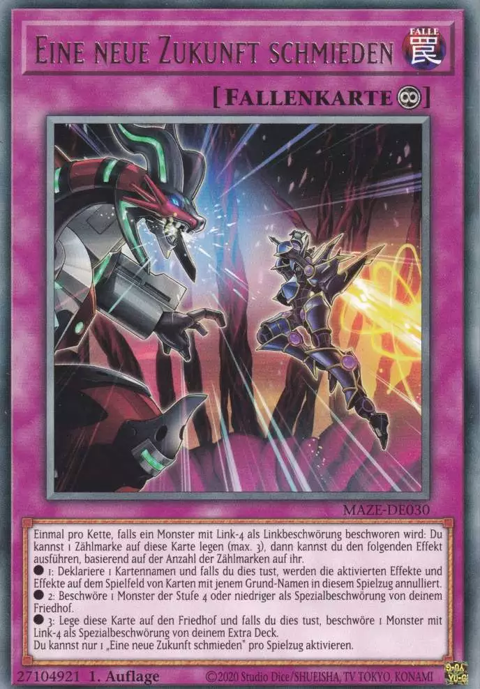 Eine neue Zukunft schmieden MAZE-DE030 ist in Rare Yu-Gi-Oh Karte aus Maze of Memories 1.Auflage