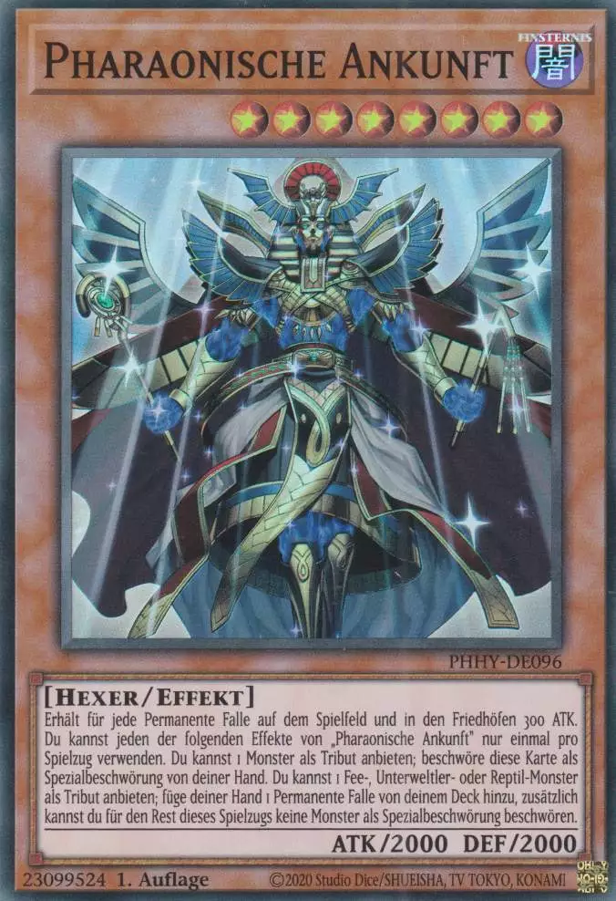 Pharaonische Ankunft PHHY-DE096 ist in Super Rare Yu-Gi-Oh Karte aus Photon Hypernova 1.Auflage