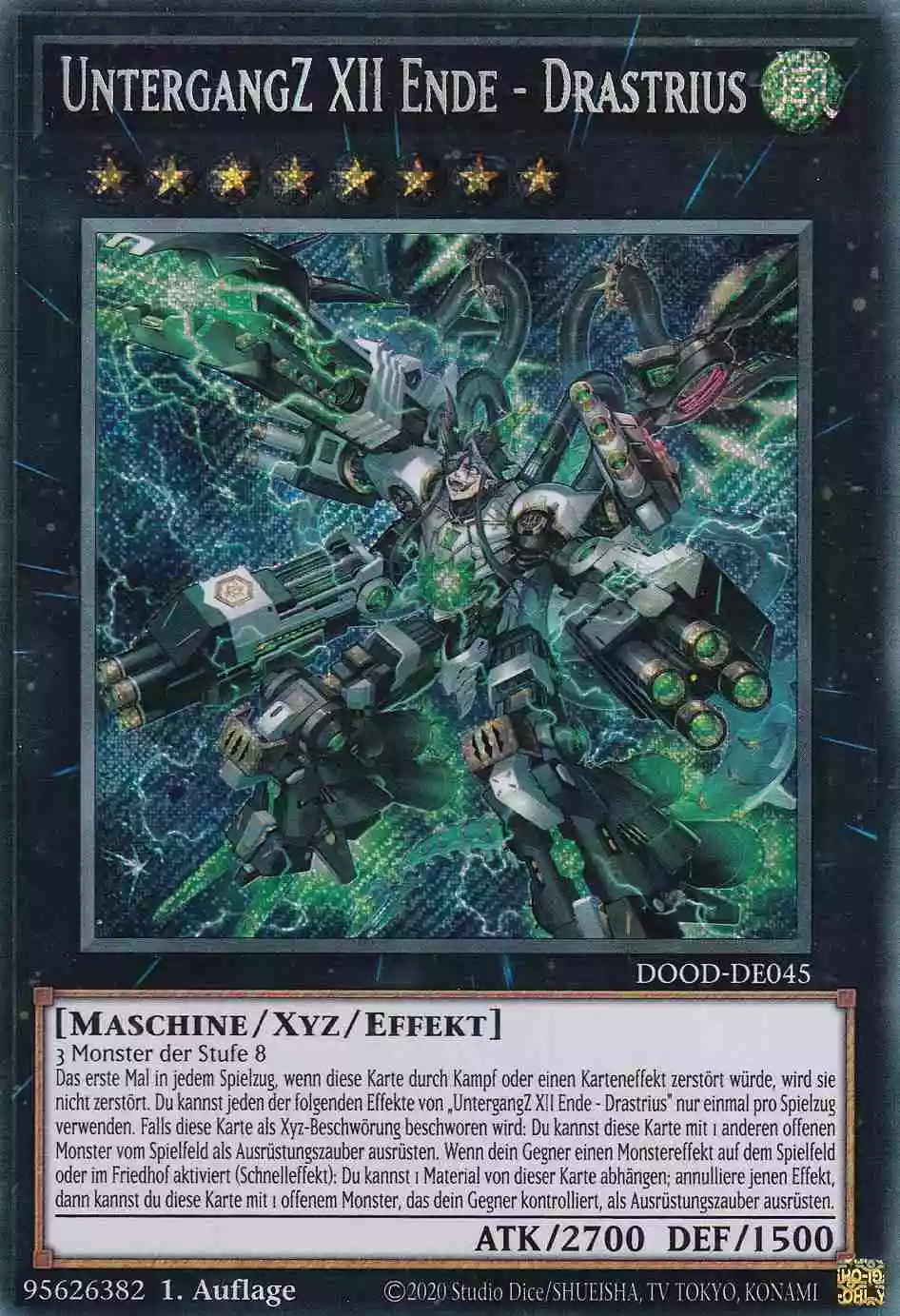 UntergangZ XII Ende - Drastrius Secret Rare DOOD-DE045 Yugioh Karte UntergangZ XII Ende - Drastrius DOOD-DE045 ist in Secret Rare Yu-Gi-Oh Karte aus Doom of Dimensions 1.Auflage
