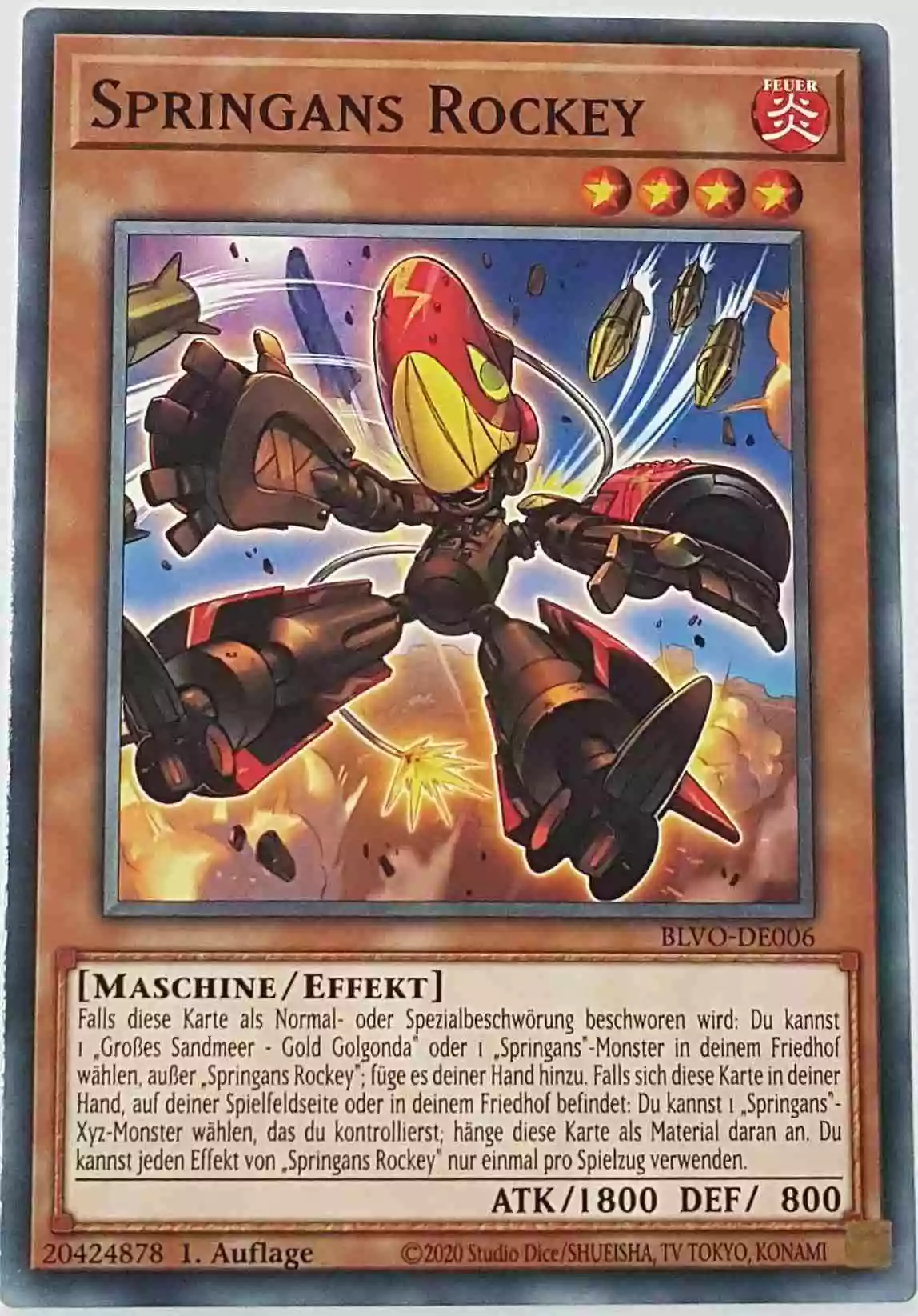Springans Rockey BLVO-DE006 ist in Common Yu-Gi-Oh Karte aus Blazing Vortex 1.Auflage