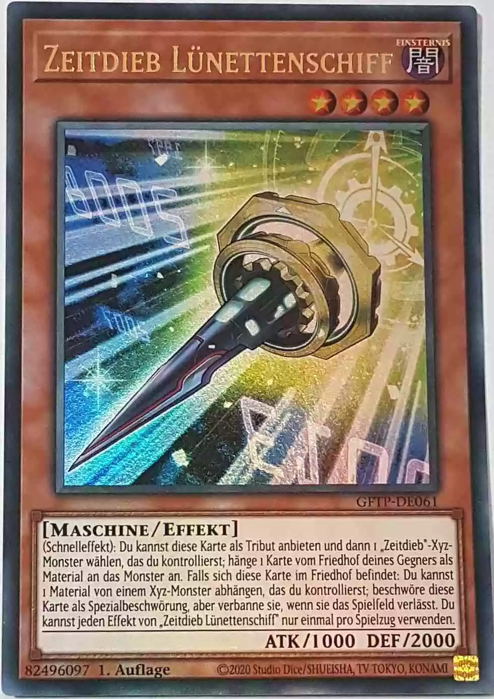 Zeitdieb Lünettenschiff GFTP-DE061 ist in Ultra Rare Yu-Gi-Oh Karte aus Ghost From The Past 1.Auflage
