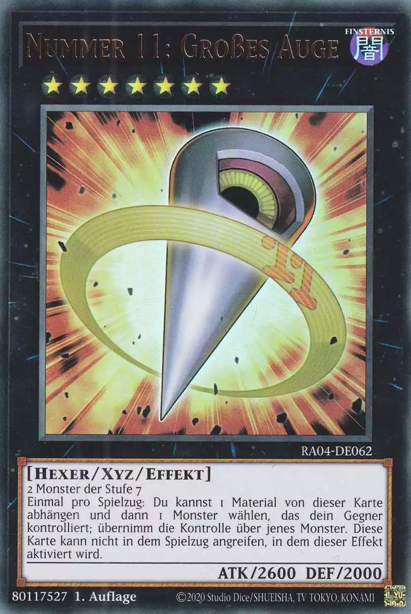 Nummer 11: Großes Auge RA04-DE062 ist in Ultra Rare Yu-Gi-Oh Karte aus Quarter Century Stampede 1.Auflage