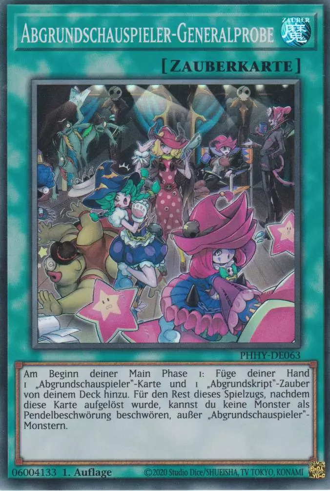 Abgrundschauspieler-Generalprobe PHHY-DE063 ist in Super Rare Yu-Gi-Oh Karte aus Photon Hypernova 1.Auflage