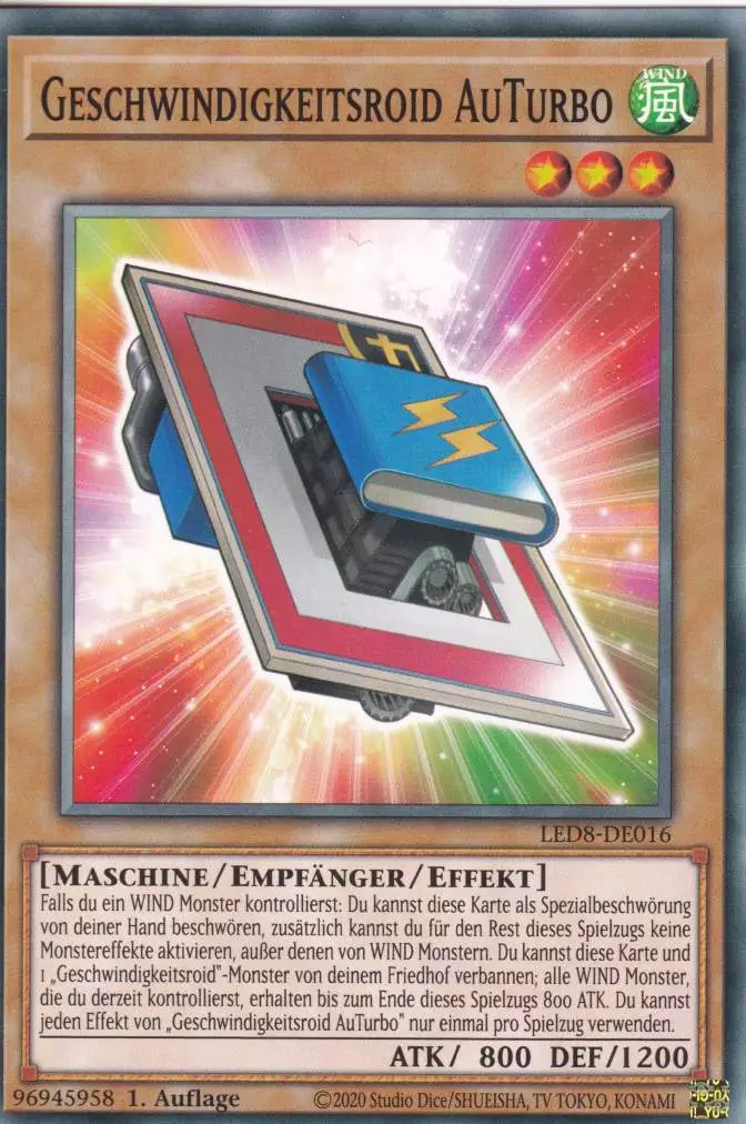 Geschwindigkeitsroid AuTurbo LED8-DE016 ist in Common Yu-Gi-Oh Karte aus Legendary Duelists Synchro Storm 1.Auflage