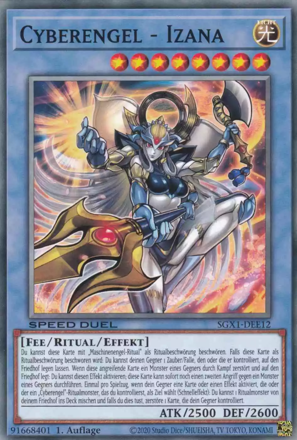 Cyberengel - Izana SGX1-DEE12 ist in Common Yu-Gi-Oh Karte aus Speed Duel GX Duel Academy Box 1.Auflage