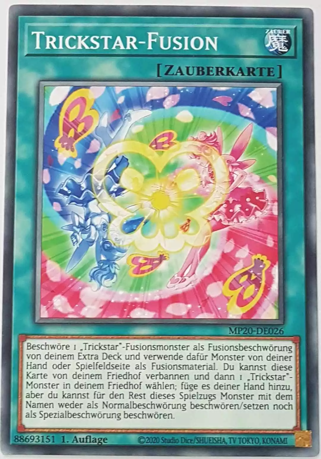 Trickstar-Fusion MP20-DE026 ist in Common Yu-Gi-Oh Karte aus 2020 Tin of Lost Memories 1.Auflage